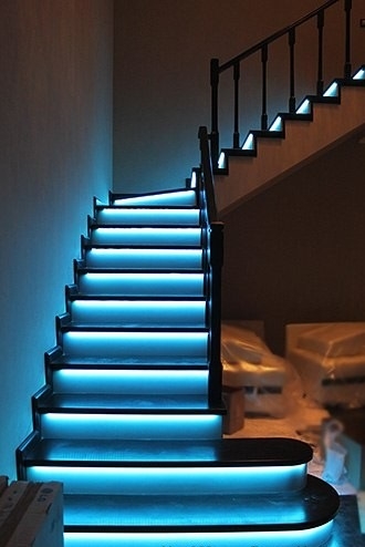 Подсветка Лестницы В Частном Доме Фото